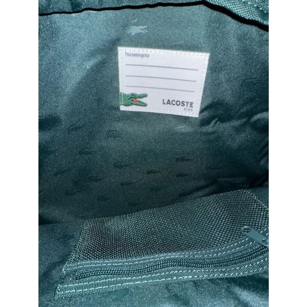LACOSTE HUNTER GREEN SINOPLE BACKPACK PENCIL CASE Unisex 3 pocket